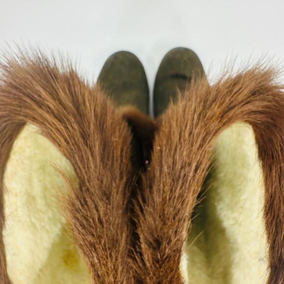 Tecnica Skandia Women's Vintage Brown Goat Fur Apres Ski Winter Boots Size 36 - Picture 10 of 12